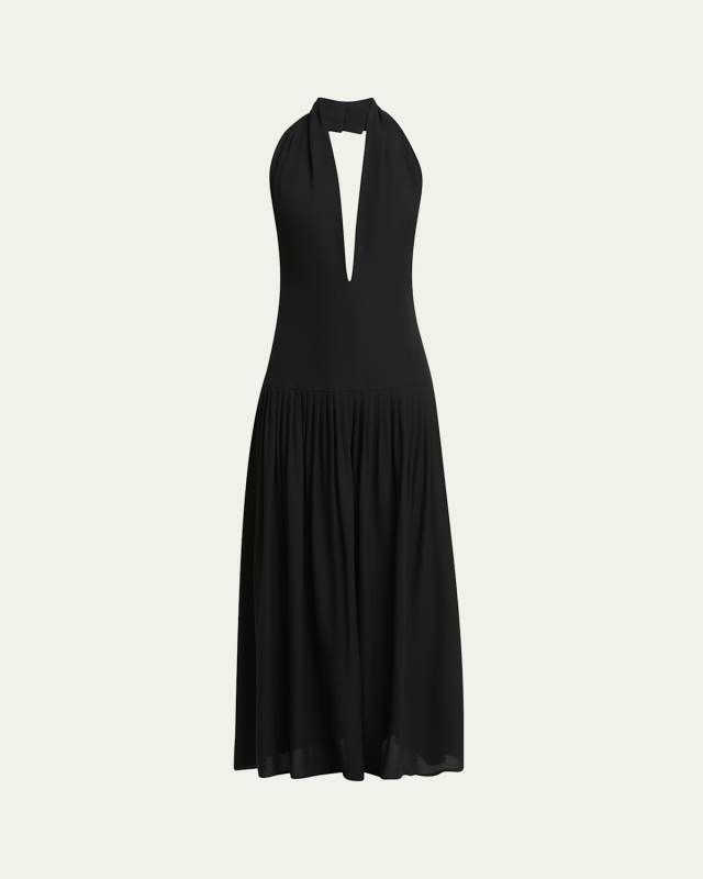 Tala Halter Viscose Georgette Dress